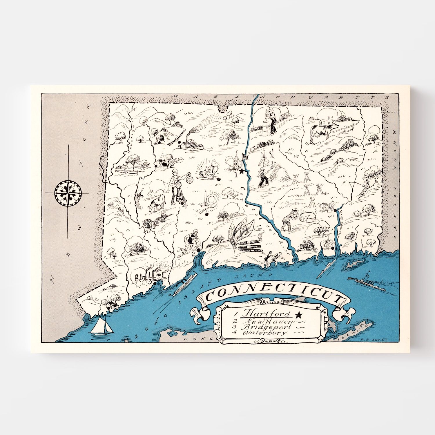 Vintage Map of Connecticut, 1931 17