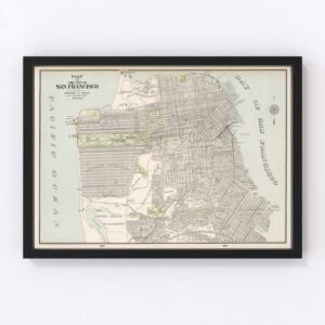Vintage Map of San Francisco, California 1901