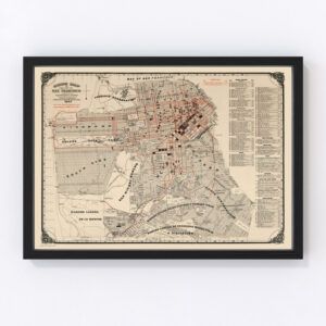 Vintage Map of San Francisco, California 1897