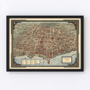 Vintage Map of Chicago, Illinois 1938