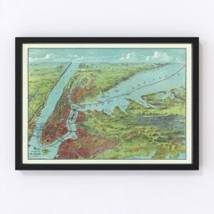 Vintage Map of Long Island, New York 1909