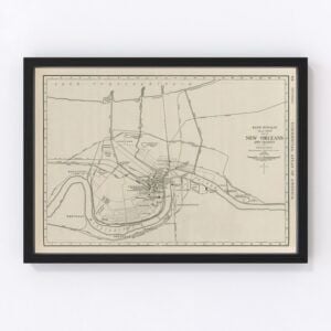 Vintage Map of New Orleans, Louisiana 1924
