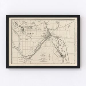 Vintage Map of St. Paul, Minnesota 1924