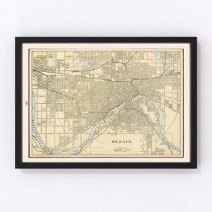 Vintage Map of St. Paul, Minnesota 1901