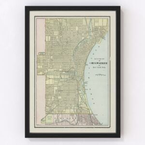 Vintage Map of Milwaukee, Wisconsin 1901