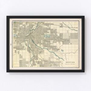 Vintage Map of Denver, Colorado 1901