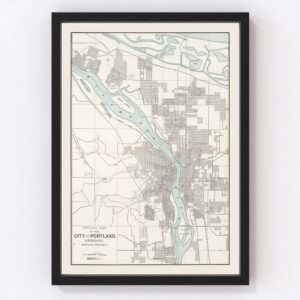 Vintage Map of Portland, Oregon 1901