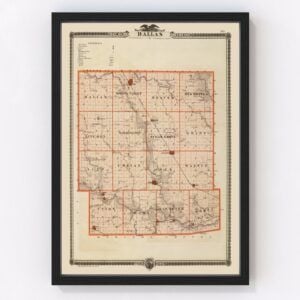 Vintage Map of Dallas County Iowa, 1875