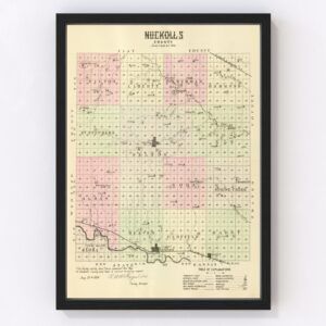 Vintage Map of Nuckolls County Nebraska, 1885