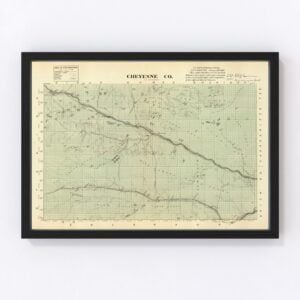 Vintage Map of Cheyenne County Nebraska, 1885
