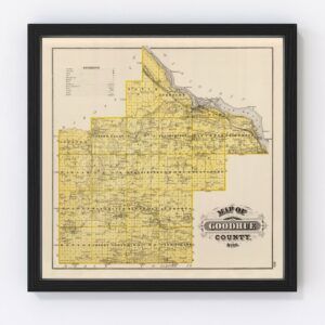Vintage Map of Goodhue County Minnesota, 1874
