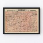 Vintage Map of Fillmore County Minnesota, 1874