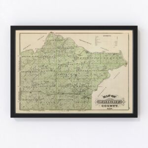 Vintage Map of Wright County Minnesota, 1874