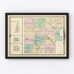 Vintage Map of Marouette County Wisconsin, 1878