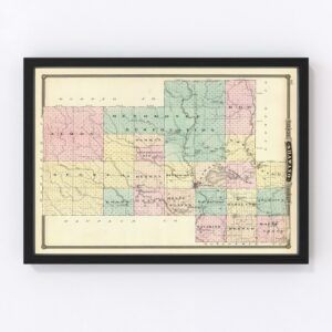 Vintage Map of Shawano County Wisconsin, 1878