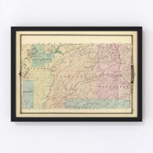 Vintage Map of Chippewa County Wisconsin, 1878