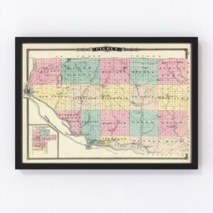 Vintage Map of Pierce County Wisconsin, 1878