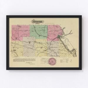 Vintage Map of Greenwood County, Kansas 1877 by Ted's Vintage Art