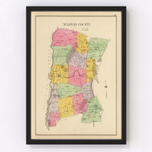 Vintage Map of Sullivan County New Hampshire, 1892