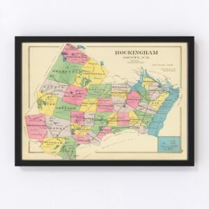 Vintage Map of Rockingham County New Hampshire, 1892