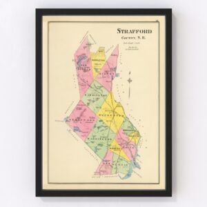 Vintage Map of Strafford County New Hampshire, 1892