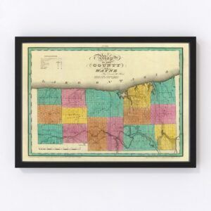 Vintage Map of Wayne County New York, 1829