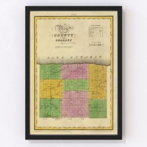 Vintage Map of Orleans County New York, 1829