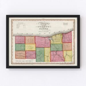 Vintage Map of Wayne County New York, 1840
