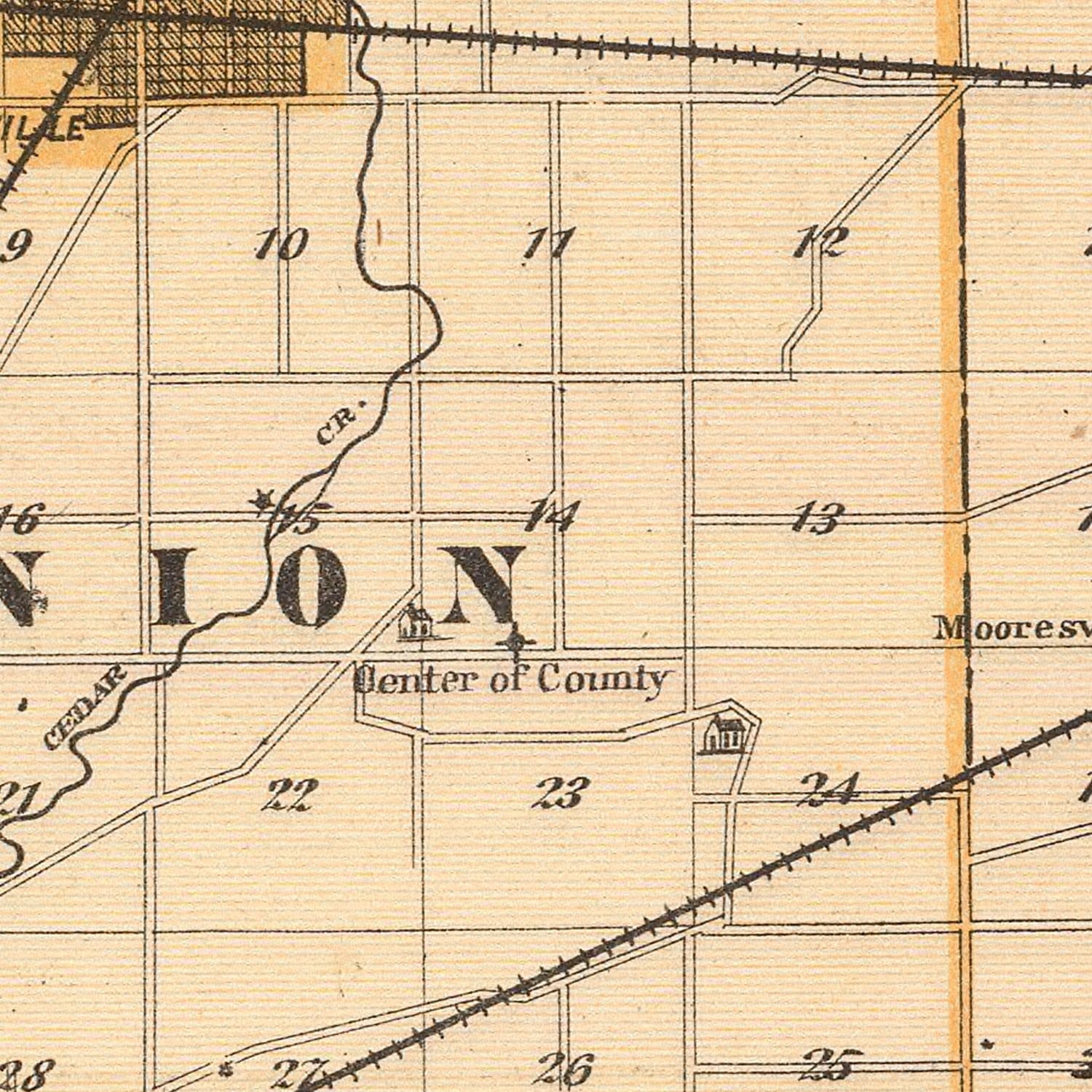 Vintage Map of Dekalb County Indiana, 1876