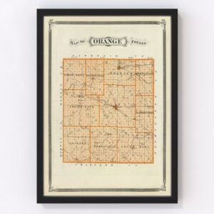 Vintage Map of Orange County Indiana, 1876