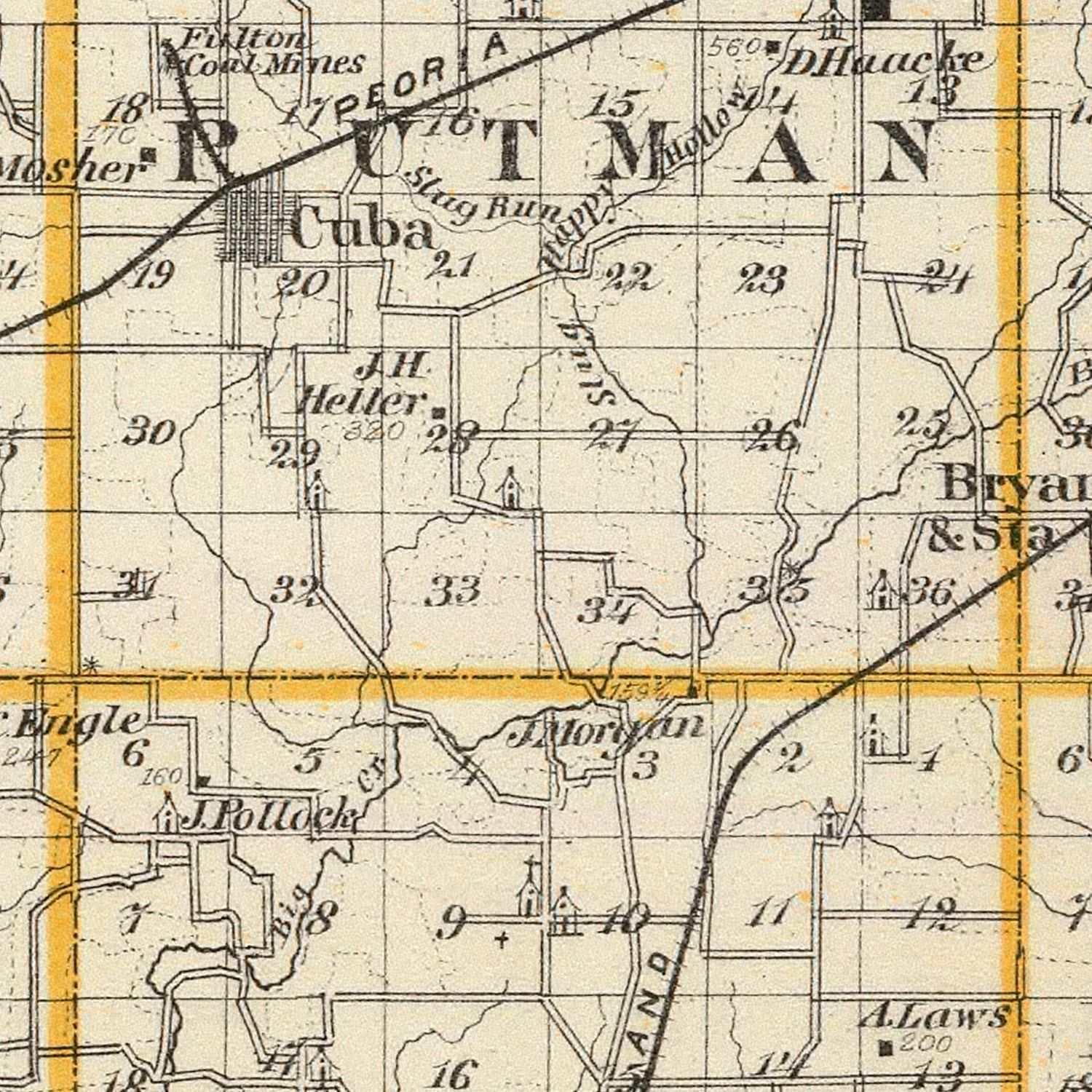 Vintage Map of Fulton County Illinois, 1876 18