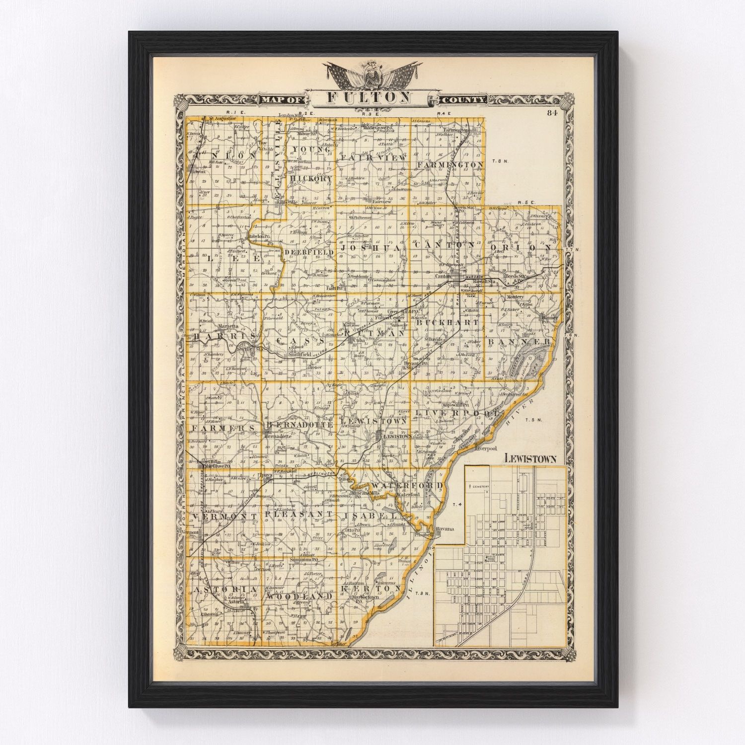 Vintage Map of Fulton County Illinois, 1876 3