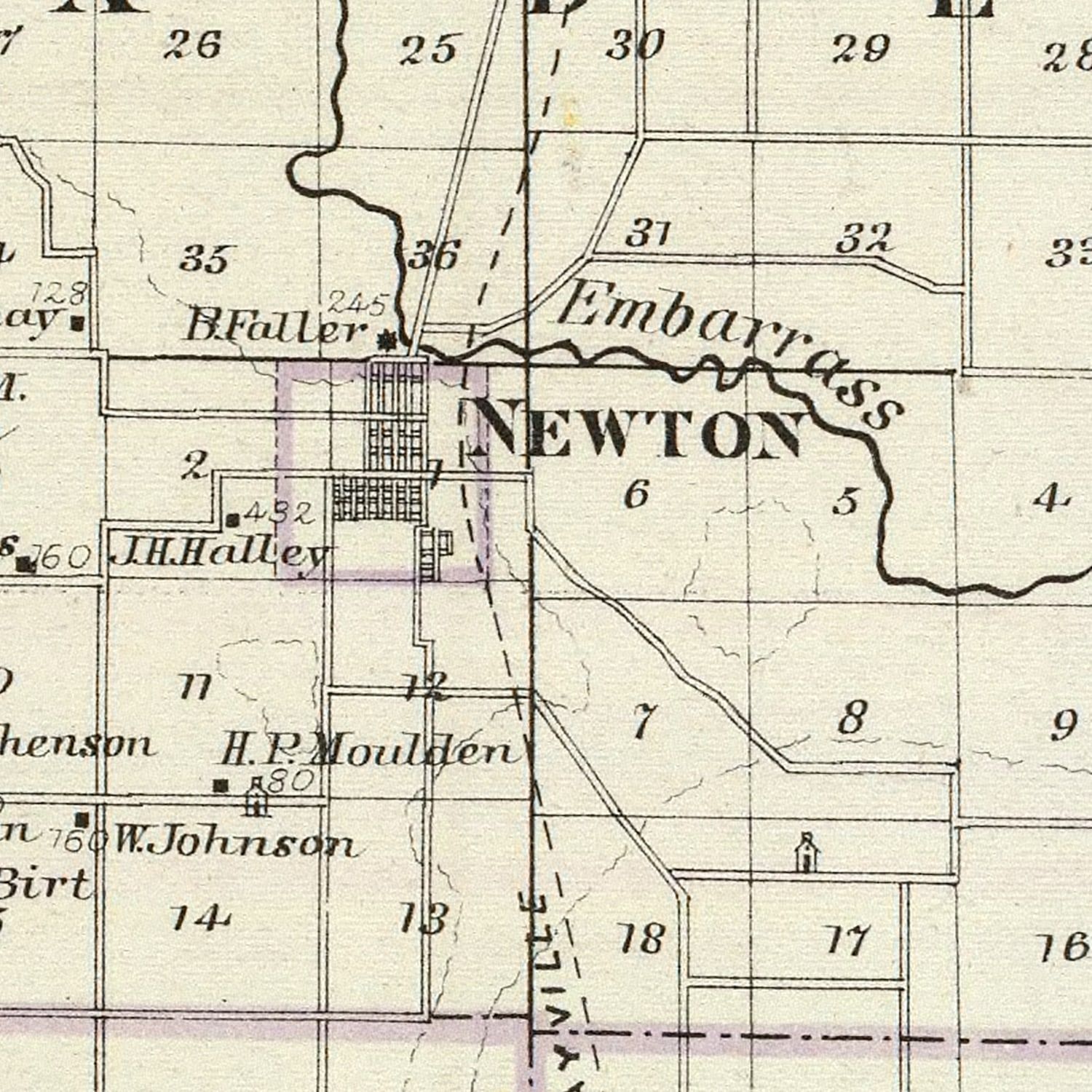 Vintage Map of Jasper County Illinois, 1876 18