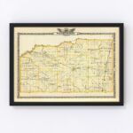 Vintage Map of Washington County Illinois, 1876 9