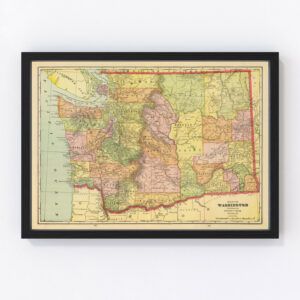 Vintage Map of Washington, 1909
