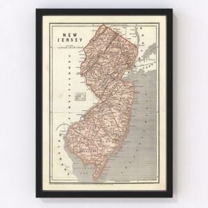 Vintage Map of New Jersey, 1842