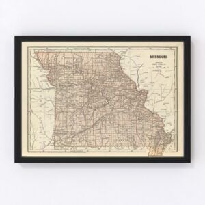 Vintage Map of Missouri, 1842