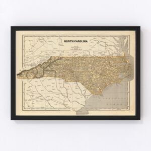 Vintage Map of North Carolina, 1842