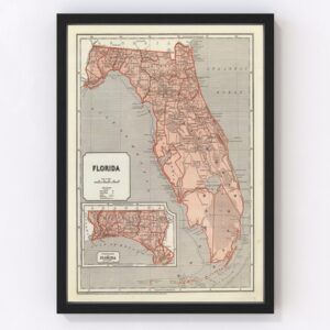 Vintage Map of Florida, 1842