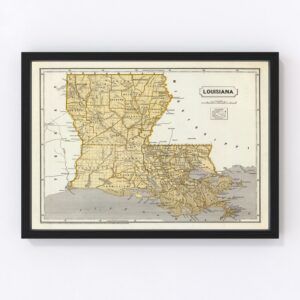 Vintage Map of Louisiana, 1842