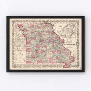 Vintage Map of Missouri, 1861
