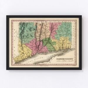 Vintage Map of Connecticut, 1824