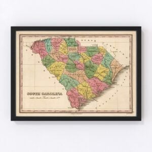 Vintage Map of South Carolina, 1824