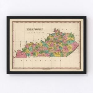 Vintage Map of Kentucky, 1824