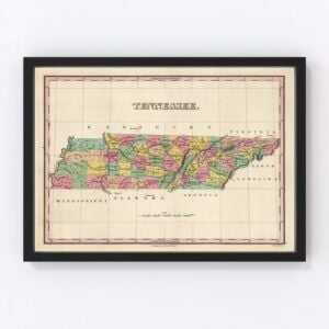 Vintage Map of Tennessee, 1824