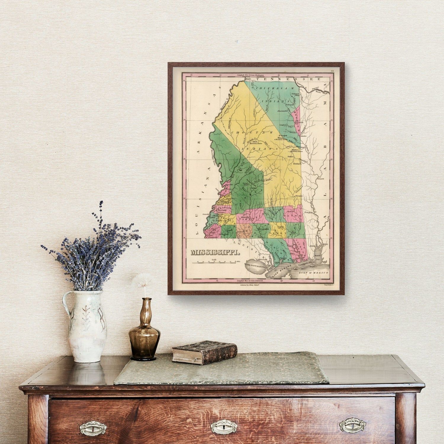 Vintage Map Of Mississippi 1824 By Ted S Vintage Art   5133 1 