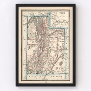 Vintage Map of Utah, 1893
