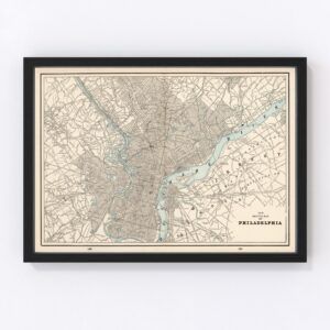Vintage Map of Philadelphia, Pennsylvania 1893