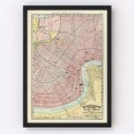 Vintage Map of New Orleans, Louisiana 1897