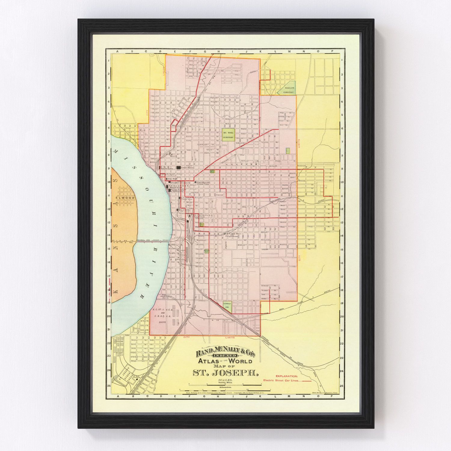 Vintage Map Of Saint Joseph Missouri 1897 By Teds Vintage Art 7427